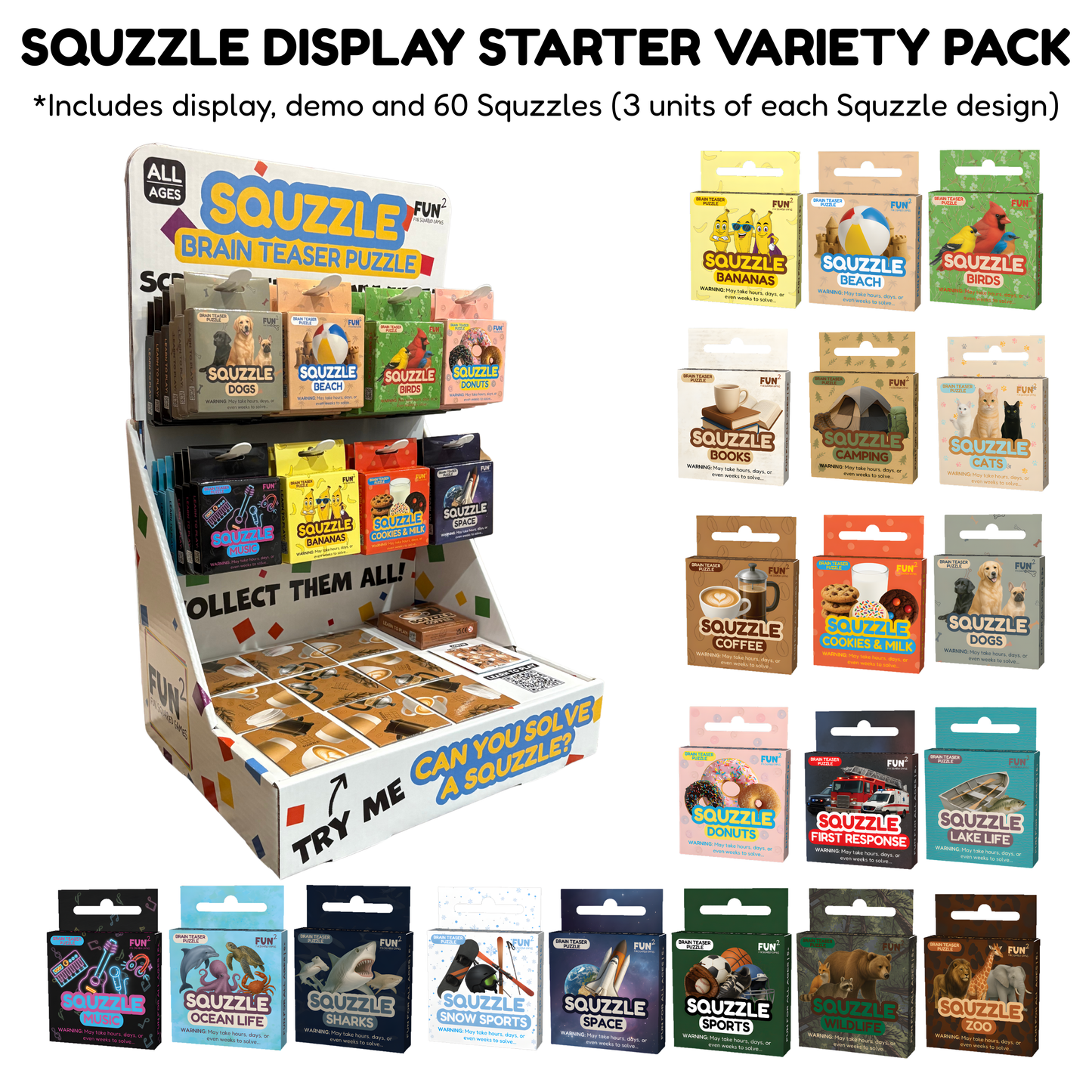 SQUZZLE STARTER VARIETY PACK w/ DISPLAY