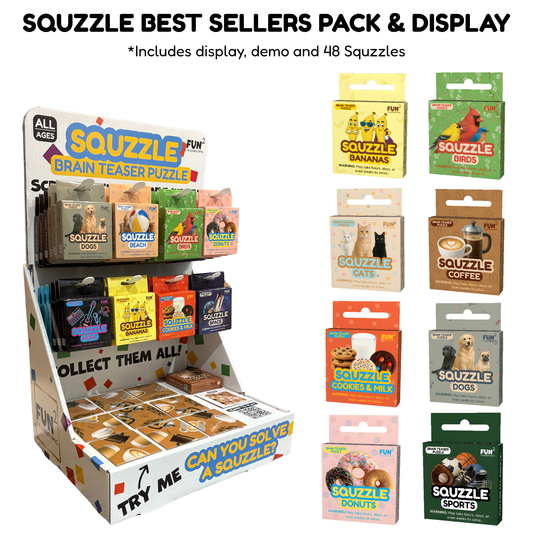 Squzzle 48-Piece Display w/ product offset deal (Best Sellers)