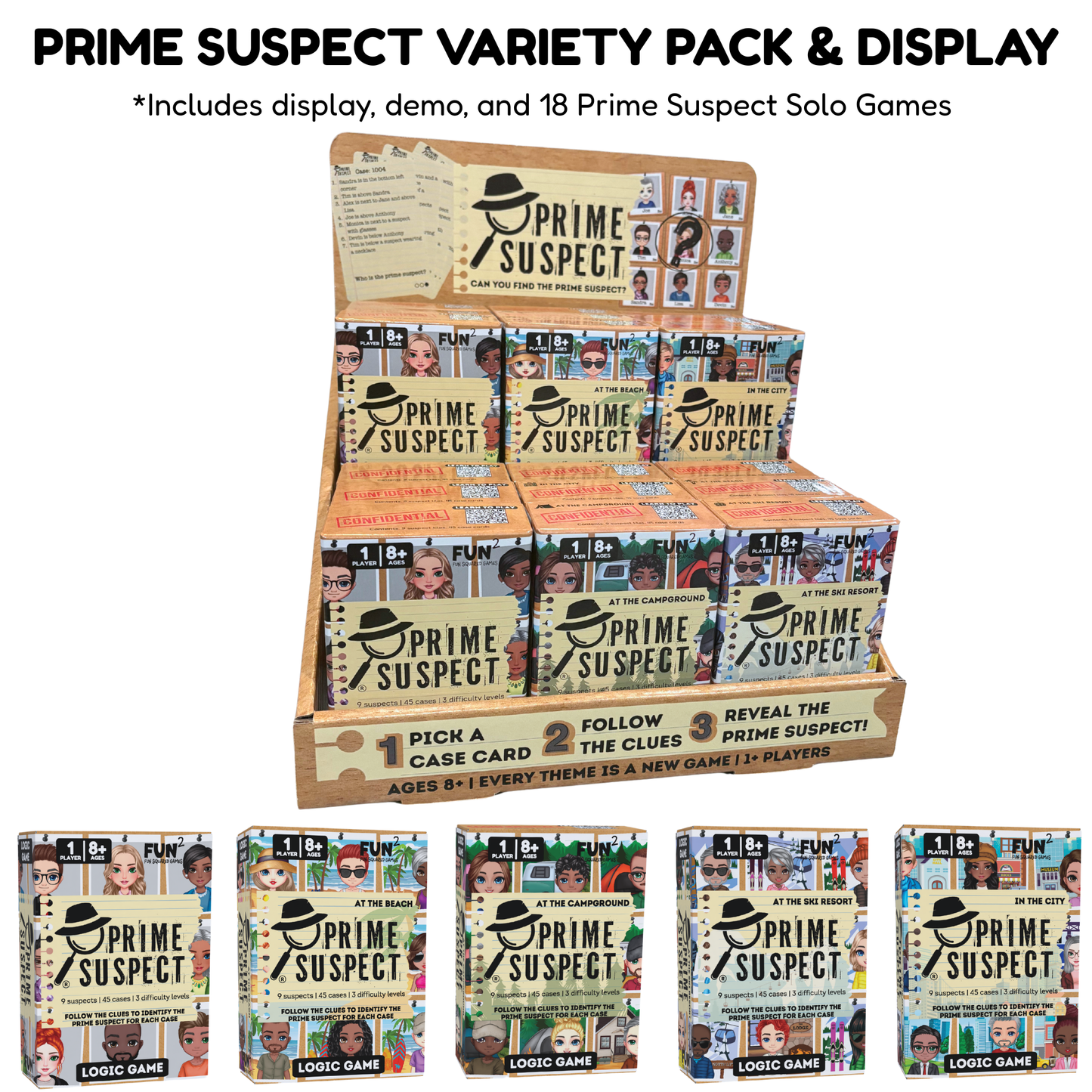 Prime Suspect 18-Piece Display w/ product offset deal (Variety Pack)