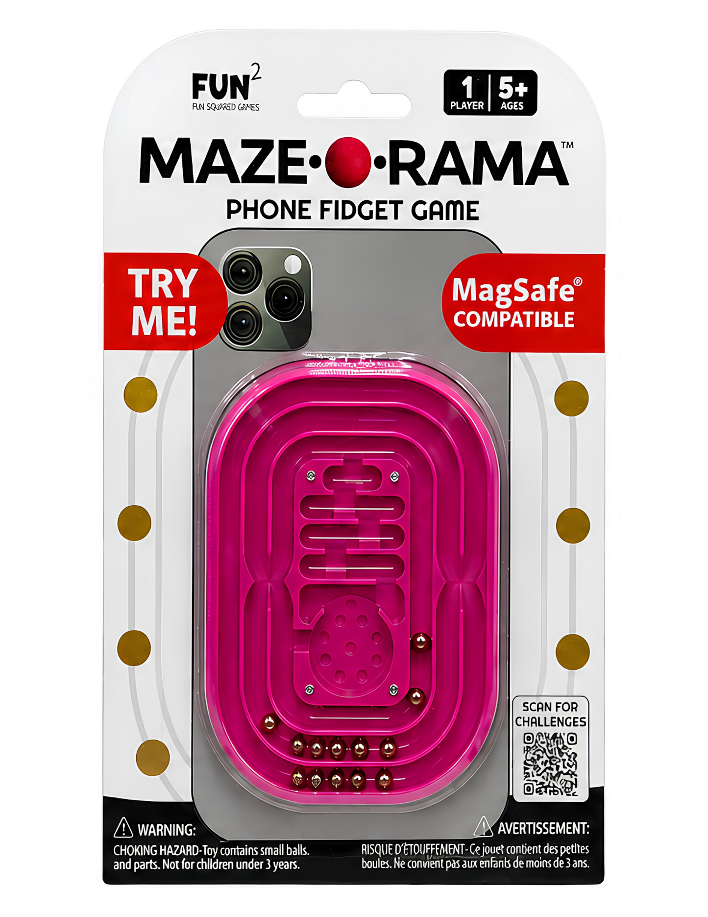 Maze-O-Rama Magnetized Phone Fidget Fuchsia