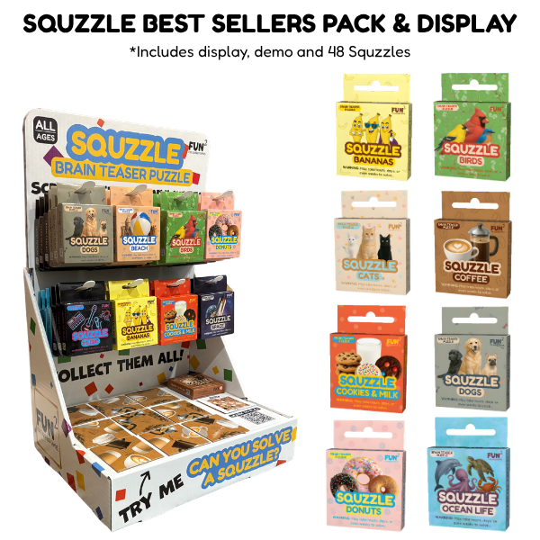 Squzzle 48-Piece Display w/ product offset deal (Best Sellers)