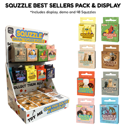 Squzzle 48-Piece Display w/ product offset deal (Best Sellers)